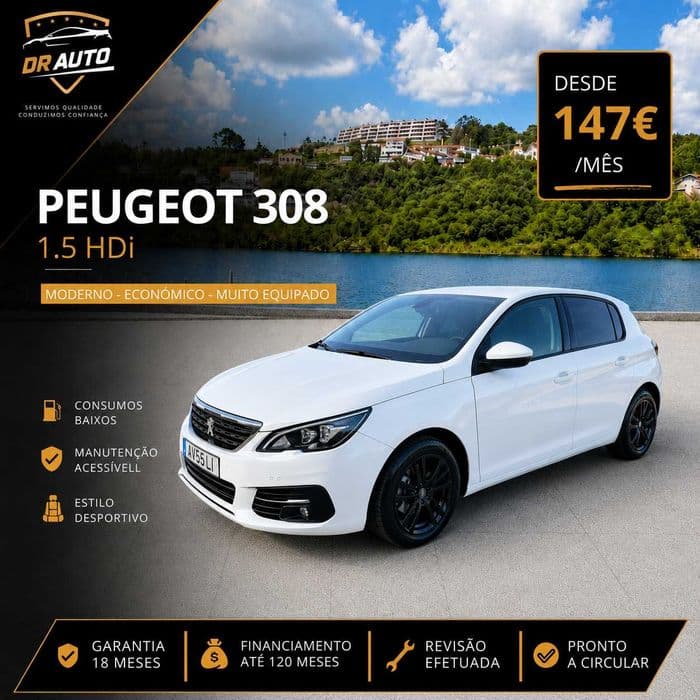 Peugeot 308 Moderno e Economímico * Desde 147€ por mês* Pedroso E Seixezelo
