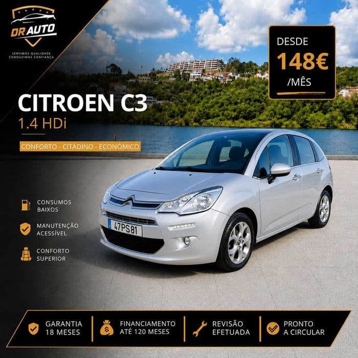 Citroën C3 1.4 HDI- Desde 148€ por mês Pedroso E Seixezelo