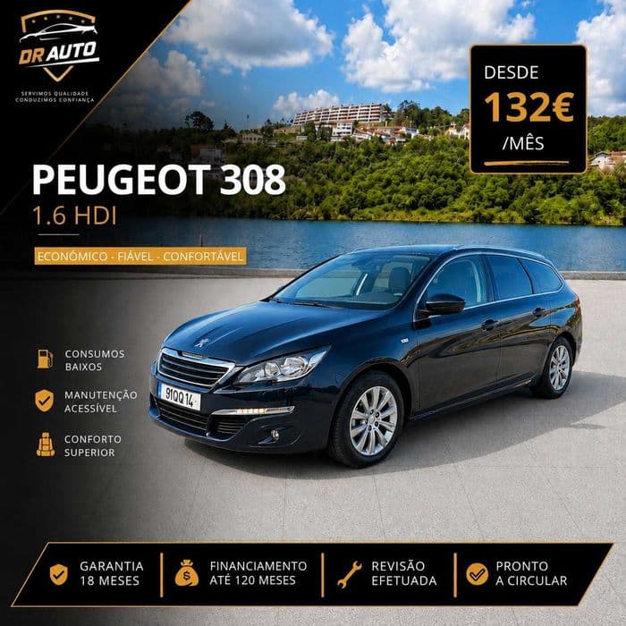 Peugeot 308 SW 1.6 HDi -Desde 132€ por mês Santa Marinha E São Pedro Da Afurada