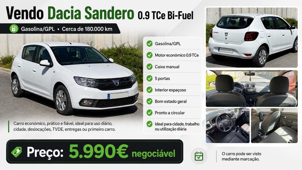 Dacia Sandero 2019 hibrido gpl Queluz E Belas