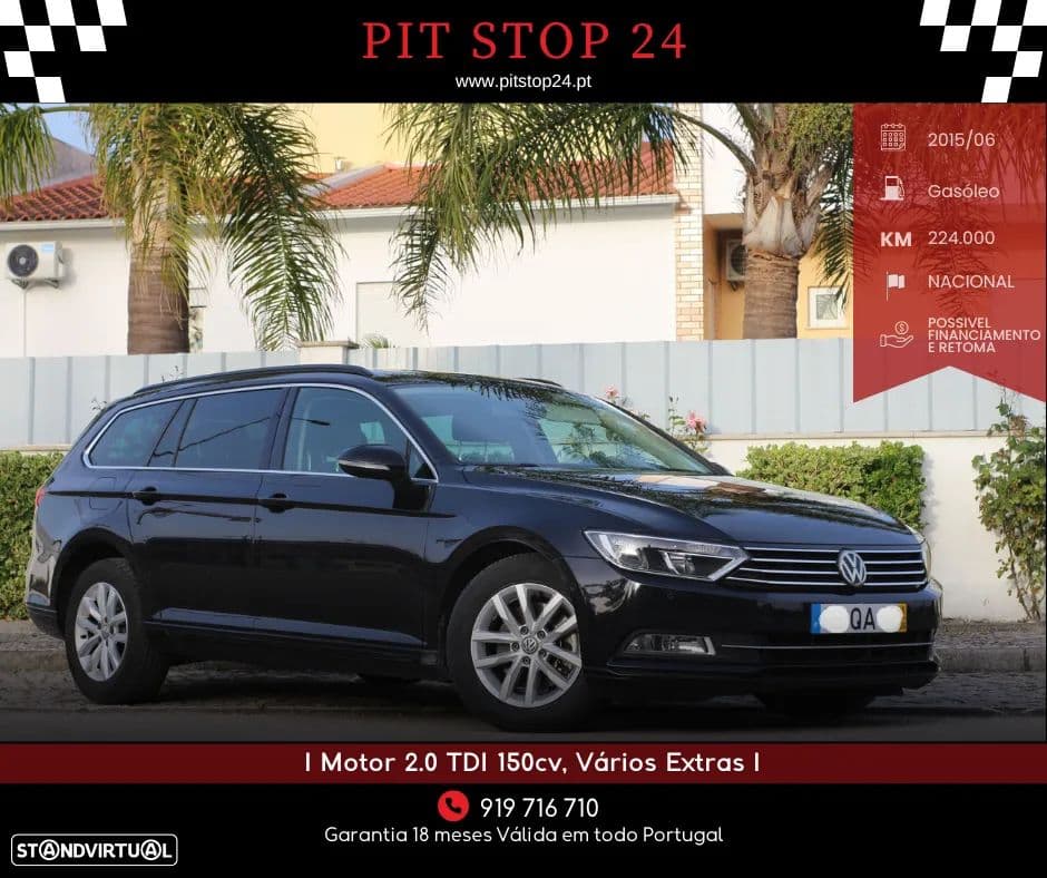VW Passat Variant Histórico Completo na Volkswagen ATÉ aos 169.898, Kit Distribuição mudado em 2025 aos 209 Mil.